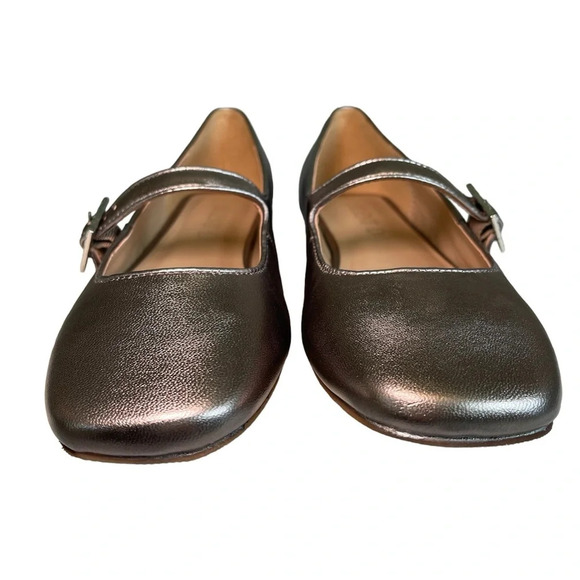 Anthropologie Silent D Mary Jane Ballet Flats Metallic Size 38 - Picture 3 of 10